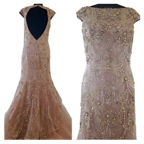 NWT Prom Dress Luxury Designer Wedding Evening Cocktail Party Beaded Runway Gown - Picture 16 of 16